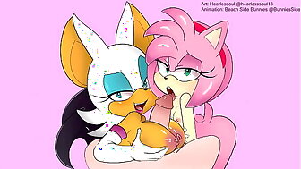 Amy Rose and Rouge Blowjob