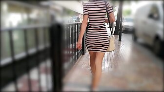 Hot Wife Walking In Tight Dress Wiggling Sexy Swag