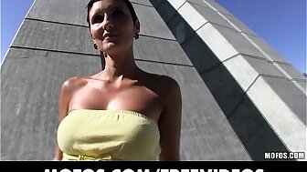 Sexy Czech girl with a perfect body is paid for sex in public