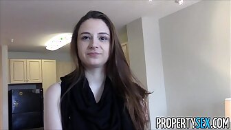 PropertySex - Young real estate agent with big natural tits homemade sex