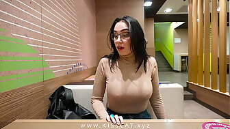 Why step son in public toilet with step mom? ? Stepmommy get risky cum in coffee ???