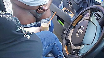 I Asked A Stranger On The Side Of The Street To Jerk Off And Cum In My Ice Coffee (Public Masturbation) Outdoor Car Sex